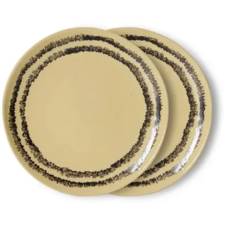 HKLiving - 70's Teller, Ø 17,5 cm, vanilla (2er-Set)