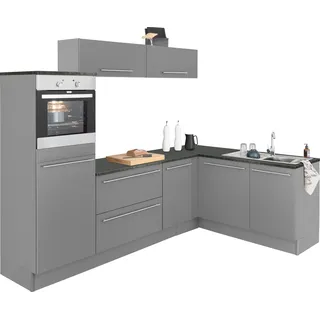 OPTIFIT Winkelküche L-Form 265 x 175 cm grau