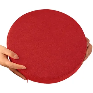 uyeoco Stuhlkissen Rund, 30cm/35cm/40cm/45cm/50cm,für Esszimmer Küche Gartenstühle Dick rutschfest für den Innen/Außenbereich Boden Sitzkissen Matte Bürostuhl Kissen Waschbar(Rot,35X35x5CM)