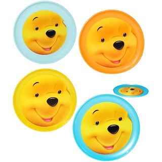 alles-meine.de GmbH 2 Stück Teller - Kinderteller - Winnie The Puuh - Bunte Farben - Ø 20 cm - aus Kunststoff Plastik - FLACH - Speiseteller/Plastikteller - bunt Geschirr..
