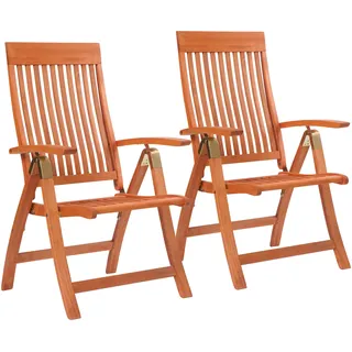 Gartenstuhl MERXX "Bordeaux, Eukalyptusholz", braun, B:63cm H:62cm T:110cm, Massivholz, Stühle, Gartenstuhl, klappbar, verstellbar