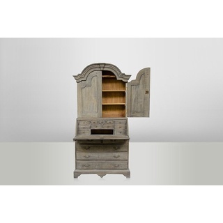 Casa Padrino Schreibtisch Luxus Sekretär Schrank- Paternoster - Massiv England Grey Wood - Antik Stil - Empire Jugendstil Barock Massivholz - wirkt wie eine echte