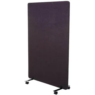 Proregal Akustik-Trennwand HxBxT 127x80x39 cm doppelwandig rollbar Stoff Braun-Grau Büro-Sichtschutz Raumteiler Pinnwand