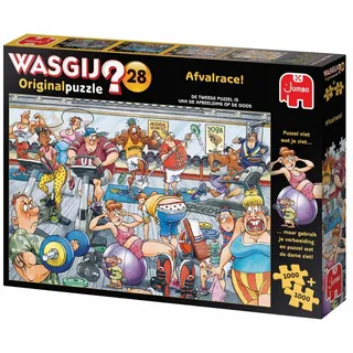 JUMBO Spiele Wasgij Original 28 Hilfe, das Gewicht fällt! 2x1000 Teile Puzzle