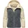 warme Übergangsjacke Hybrid-Plüschjacke kurz mit gesteppten Ärmeln und Kapuze Grey Blocked M M