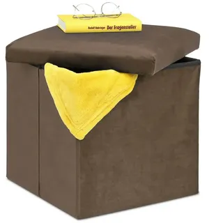 Relaxdays Sitzhocker, mit Stauraum,