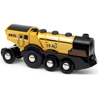 BRIO® Spielzeug-Zug Goldene Batterielok, m. Licht und Sound; FSC® - schützt Wald - weltweit goldfarben|schwarz