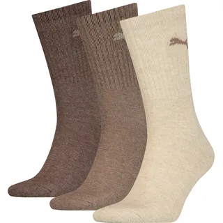 Puma Unisex Crew Socken 3er Pack Braun 49