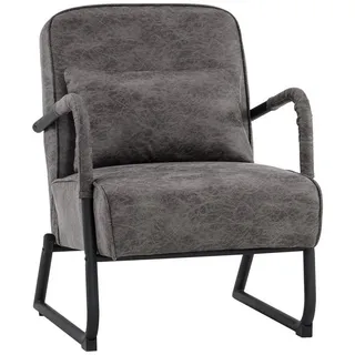 MCombo Relaxsessel 4742 Mikrofaser 0 x 0 x 0 cm Grau mit Hocker
