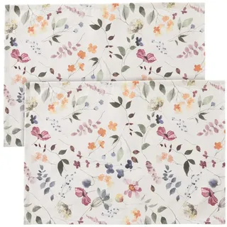 REDBEST Platzset Tischset 2er-Pack, Baumwolle Blumen bunt