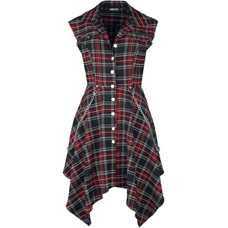 Jawbreaker - Gothic Kleid knielang - Tartan Shirt Dress - XS - für Damen - Größe XS - multicolor - XS