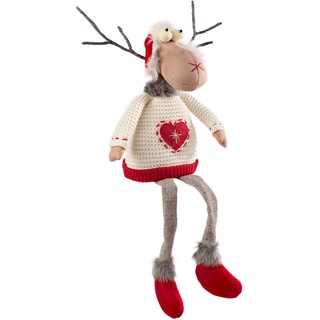 WeRChristmas Weihnachtliches Rentier-Figur mit weichen Beinen, Mehrfarbig, 48 cm