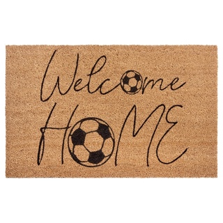Fußmatte Kokos Welcome Home Soccer, HANSE Home, rechteckig, Höhe: 15 mm, Kokos, Schmutzfangmatte, Outdoor, Rutschfest, Innen, Kokosmatte, Flur weiß