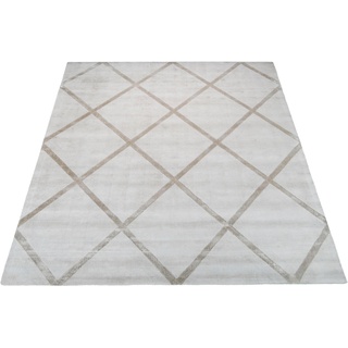 Teppich »Blerina«, rechteckig, elegant glänzender Kurzflorteppich in Seiden-Optik, 92769061-4 creme/taupe 13 mm