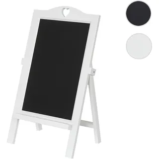Mendler Werbetafel HWC-E51, Aufsteller Kreidetafel Kundenstopper Dekotafel, 66x39x33cm ~ weiß lackiert