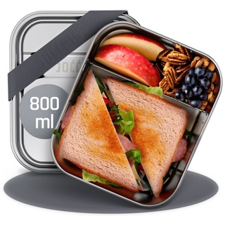 boddels Lunchbox SMACHT 800ml Brotdose für Kinder, Edelstahl grau