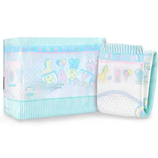 LittleForBig Verstellbarer Klettverschluss Erwachsenen Gedruckten Windeln 10 Stück - Baby Parade (X-Large 121-142 CM)