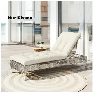 Outsunny Sitzkissen Abnehmbar Palettenpolster Outdoor Kissen mit Befestigungsbändern, für die meisten Liegen 198 x 65 x 13 cm, Beige beige|gelb