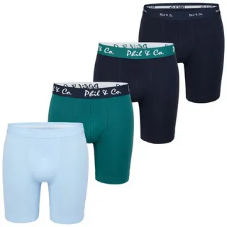 Phil & Co. Retro Boxer Long Boxer hellblau/grün/schwarz XXL 4er Pack