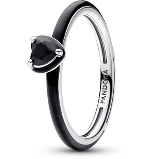 Pandora 193088C01 Damenring Silber Schwarzes Chakra Herz, 62/19,7