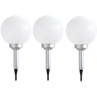 ETC Shop Solarleuchte Kunststoff H 42,5 cm 3er Set weiß