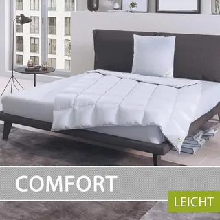 BettwarenShop Daunendecke Comfort leicht, Füllung: 60% Daunen, 40% Federn 135/140x200 cm