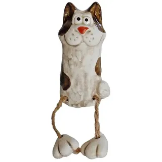 Kantenhocker Katze Keramik Gartenstecker Zaunhocker Deko Tier Skulptur Figur