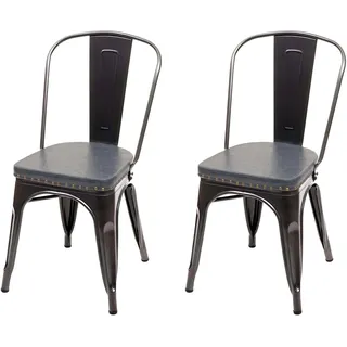 MCW Esszimmerstuhl H10e Kunstleder schwarz-grau 2er Set
