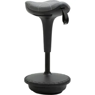 Vinsetto Bürohocker mit Schwenkfunktion, ergonomischer Hocker, höhenverstellbar 65,5-83,5 cm Arbeitshocker Sitzhocker groß Sockel, 120° neigbar Stehhocker, Anti-Rutsch, für Büro Arbeitszimmer, Grau   Aosom