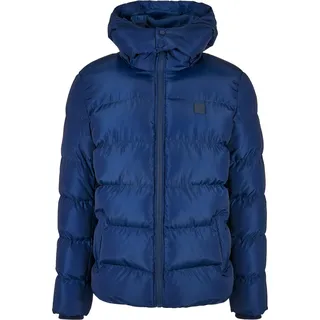 Allwetterjacke URBAN CLASSICS "Urban Classics Herren Hooded Puffer Jacket" Gr. M, blau (spaceblue) Herren Jacken Übergangsjacken