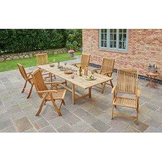 LC Garden Klappstuhl LC Garden »Birmingham« Teak Hochlehner Klappsessel 72,5x61,5x100cm (8er Set)