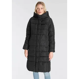 Steppmantel ONLY "ONLTINA PUFFER X LONG COAT OTW", Damen, Gr. M (38), schwarz, Web, Steppware, Obermaterial: 100% Polyester, unifarben, leicht glänzend, casual, regular fit, Langarm, Mäntel, mit Kapuze