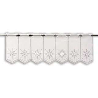 Scheibengardine Landhaus Stern weiß | Höhen 15/30/45/60cm | Breite frei wählbar in 12,5cm Schritten | nach Maß | (Höhe 30cm)