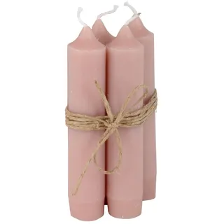 4er Pack Stabkerzen H:11 cm Ø:2,2 cm div. Farben Brenndauer 4,5 Stunden Kerze Advent Weihnachten Deko, Farbe:Rosa Malva
