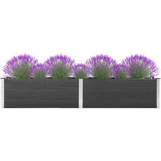 furnicato Garten-Hochbeet 200 x 50 x 54 cm Grau