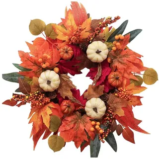 Bomiclss Dekokranz Herbstkranz Haustür, Türkranz Herbst für Herbst Dekoration, für Halloween, Erntedankfest, Garten, Bauernhaus, Festival, Wand Ø 55 cm