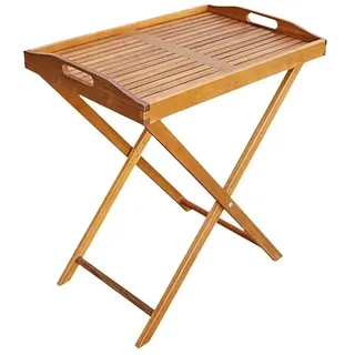 Sunfun Diana Garten-Beistelltisch  (L x B x H: 68 x 44 x 73 cm, Naturbraun)