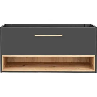 Lomadox - Waschtischunterschrank 120 cm BOLOGNA-56 in anthrazit mit Artisan Eiche Nb., b/h/t: ca. 120/57/46 cm