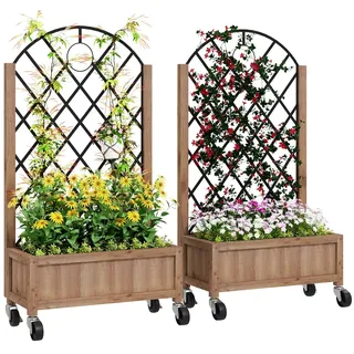 Outsunny Hochbeet 52 x 25 x 97 cm Braun