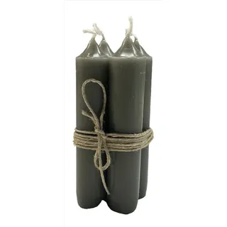 4er Pack Stabkerzen H:11 cm Ø:2,2 cm div. Farben Brenndauer 4,5 Stunden Kerze Advent Weihnachten Deko, Farbe:Dunkelgrau