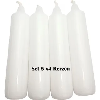 apog-versand 5er Pack Adventskerzen rot ca. 23x 105 mm (5 x 4 Stück) Weihnachtskerzen, Christbaumkerzen, Pyramidenkerzen, Baumkerzen, Kerzen