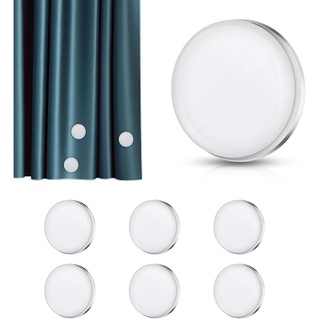 6 Paar Runde Magnetische Vorhang Gewichte, Duschvorhang Gewichte, Vorhang Gewichte Magnetisch, Duschvorhang Beschwerer, Magnet Gewichte für Dusche Fenster Vorhang Tischdecken (Weiß)