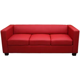 MCW Couch Kunstleder 3-Sitzer Rot