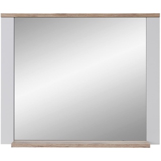 Mid.you Wandspiegel, Braun, Grau, Eiche, Holzwerkstoff, 98x80x17 cm, Ablage, Spiegel, Wandspiegel