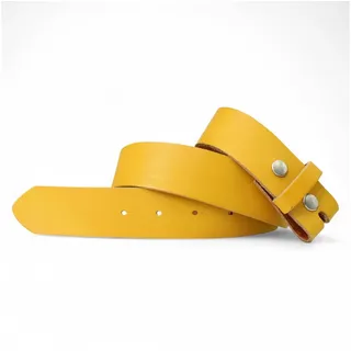 FRONHOFER Ledergürtel Herren Rindsleder (1-St) Druckknopf, wechselbar, ohne Schnalle gelb Körperumfang 95 cm / Gesamtlänge 110 cm