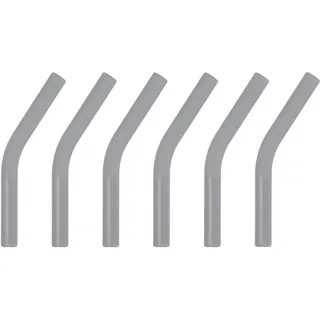 QUARKZMAN 6 Stück Silikon-Strohhalm-Tipps, Silikon-Strohhalm-Bögen-Tipp, Weiche Wiederverwendbare Metall-Strohhalm-Abdeckungen Passend für 6mm/0,24" OD-Edelstahl-Strohhalme, Grau