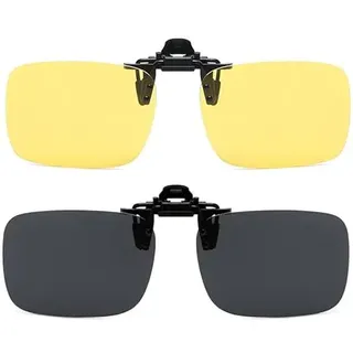 Musivon Sonnenbrillen Aufsatz für Brillenträger - Herren Polarisiert Nachtfahrbrille Clip für Sehstärke - 62*40
