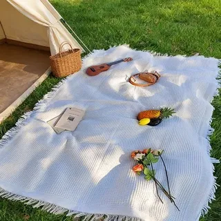 Strandtuch Picknickdecke Sandabweisende Fußmatte Schnelltrocknend Feines Leinen Kompakt Bio-baumwolle Geschenkideen Für Den Sommerurlaub Für