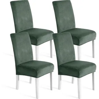 luxuskollektion Stuhlhusse Samt Hell Grün 4er Set