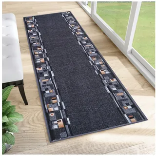 Tapiso Läufer Anti Rutsch, rechteckig, Höhe: 6 mm, Antirutsch Flurläufer Meterware, rutschfest, pflegeleicht grau 80 cm x 300 cm x 6 mm